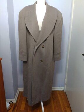 Vintage Alorna Wool Blend Coat Taupe Full Length Size 2X* Elegant Sophisticated
